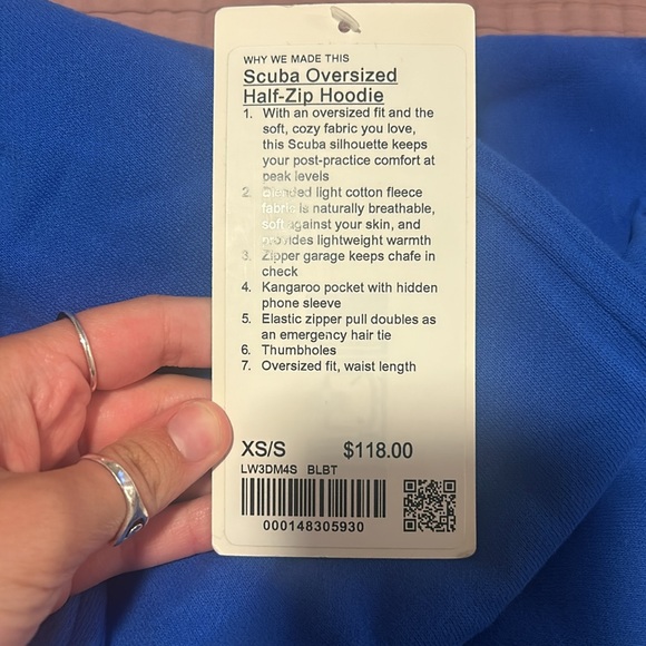 brand new!! lulu electric blue scuba zip up - Picture 2 of 2